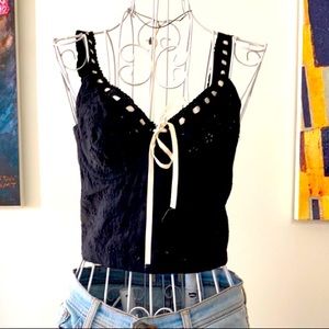 Betsey Johnson Black Camisole Corset Top Brand New Without Tags